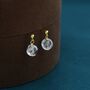 Natural Clear Quartz Dangle Drop Earrings, thumbnail 2 of 10