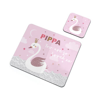 Personalised Kid's Swan Placemat Set, 6 of 6