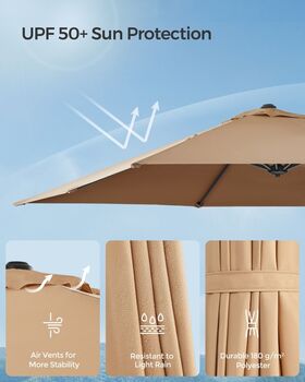 Cantilever Garden Parasol Patio Umbrella 360° Swivel, 4 of 12