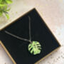 Plant Leaf Silver Plated Necklace Letterbox Gift Set, thumbnail 2 of 12