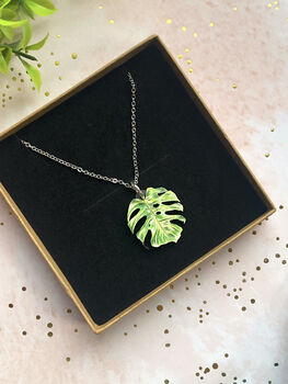 Plant Leaf Silver Plated Necklace Letterbox Gift Set, 2 of 12
