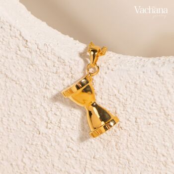 Hourglass Roman Numeral Gold Vermeil, Sterling Silver Necklace, 10 of 12