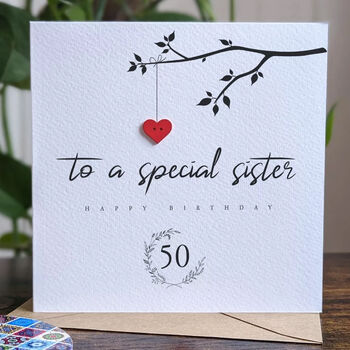 Personalised 50th Birthday Card For Special Sister, 3 of 4