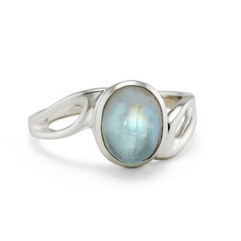 Rainbow Moonstone Wave Ring, 4 of 6