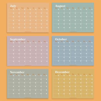 Pastel Rainbow Calendar Undated | Start Any Month, 3 of 8