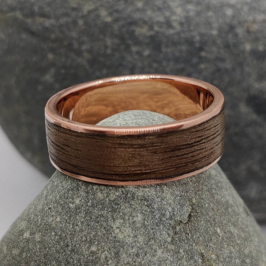 Copper And European Walnut Inlay Ring, 1 of 6