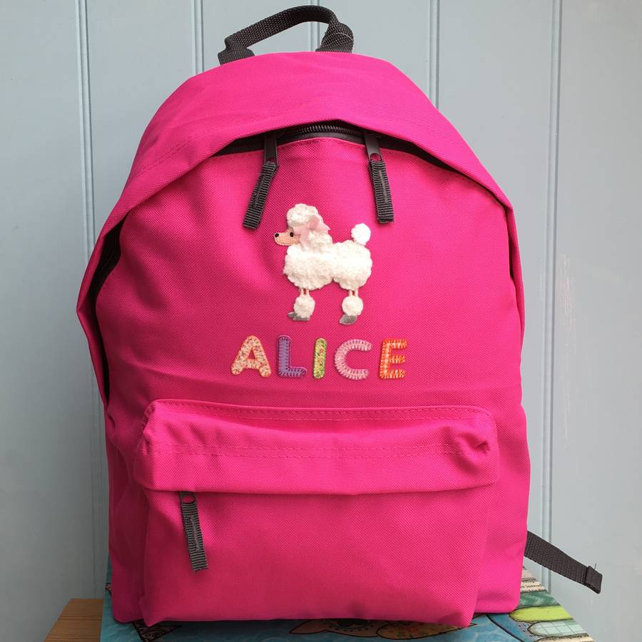 Poodle Personalised Girls Backpack By Pink Pineapple Home & Gifts