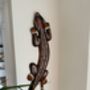 Huge 1m Hand Painted Wooden Gecko Wall Art Stone Inlay, thumbnail 1 of 8