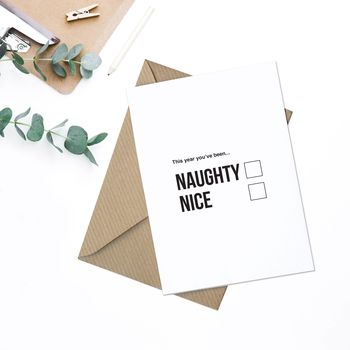 Naughty Or Nice A6 Christmas Card, 2 of 2