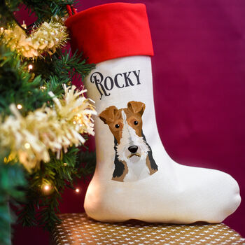 Personalised Dog Christmas Present Stocking, 8 of 12