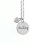 Personalised Heart And Disc Pendant Necklace, thumbnail 6 of 9