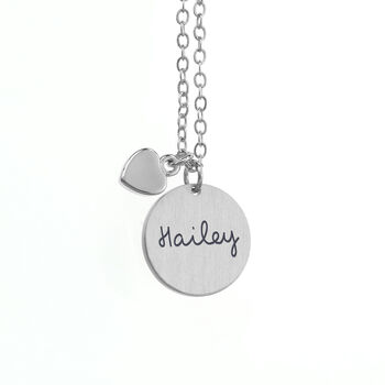 Personalised Heart And Disc Pendant Necklace, 6 of 9