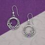 Sterling Silver Celtic Knot Amethyst Earrings, thumbnail 4 of 7