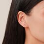 Pair Of Very Tiny Ruby Pink Cz Flower Stud Earrings In Sterling Silver, thumbnail 2 of 12