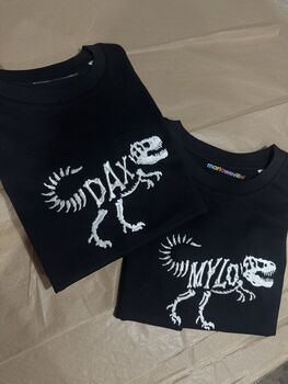 3D T Rex Embroidered Personalised Kids Organic T Shirt, 3 of 3
