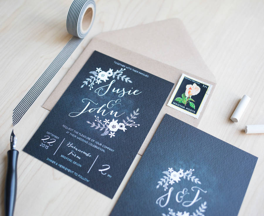 Chalkboard Wedding Invitations from Not On The High Street on Shop And