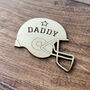 Personalised Father's Day Card With Wooden American Football Helmet, thumbnail 6 of 7