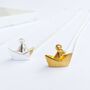 Sterling Silver Origami Boat Necklace, thumbnail 5 of 7
