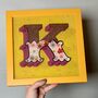 Gold Typography Wall Art 'Circus Letter K' Yellow, thumbnail 1 of 7