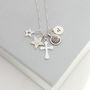 Personalised Cross Necklace With Birthstones, thumbnail 10 of 12