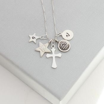 Personalised Cross Necklace With Birthstones, 10 of 12