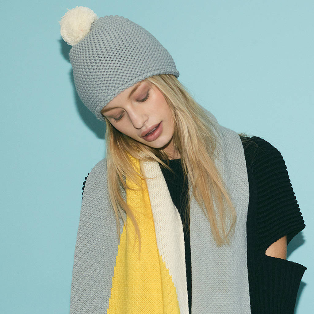 Chunky Knit Beanie Grey By Lowie | notonthehighstreet.com