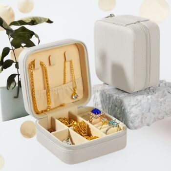 Portable Jewellery Box In Light Pink, Mint Green, White Or Red, 3 of 12