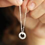 Personalised Name Sterling Silver Mini Family Eternity Hoops Necklace, thumbnail 1 of 9