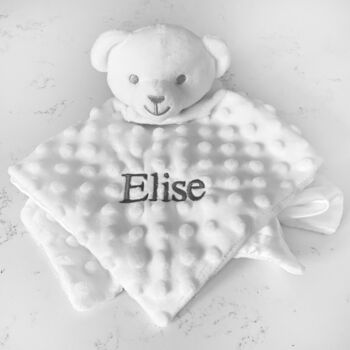 Personalised White Teddy Baby Comforter, 6 of 11