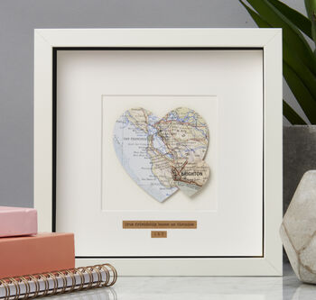 Personalised Double Heart Map Picture, 2 of 6