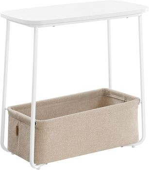 Rectangular Side Table With Fabric Basket And Storage, 7 of 7