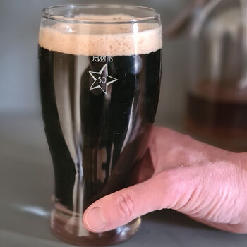 Personalised 50th Birthday Gift Star Pint Glass, 2 of 5