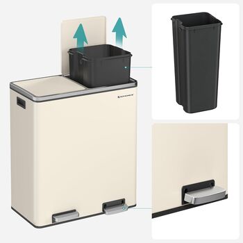 Dual Recycling Bin With Soft Close Lids, 6 of 12