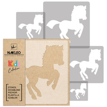 Reusable Plastic Stencils Five Pcs Horse With Brushes, 2 of 5