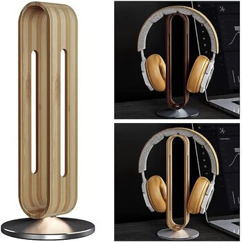 Headphone Headset Wooden Stand Universal Hanger, 2 of 3