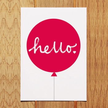 Hello Balloon Tote Bag Red, 7 of 7