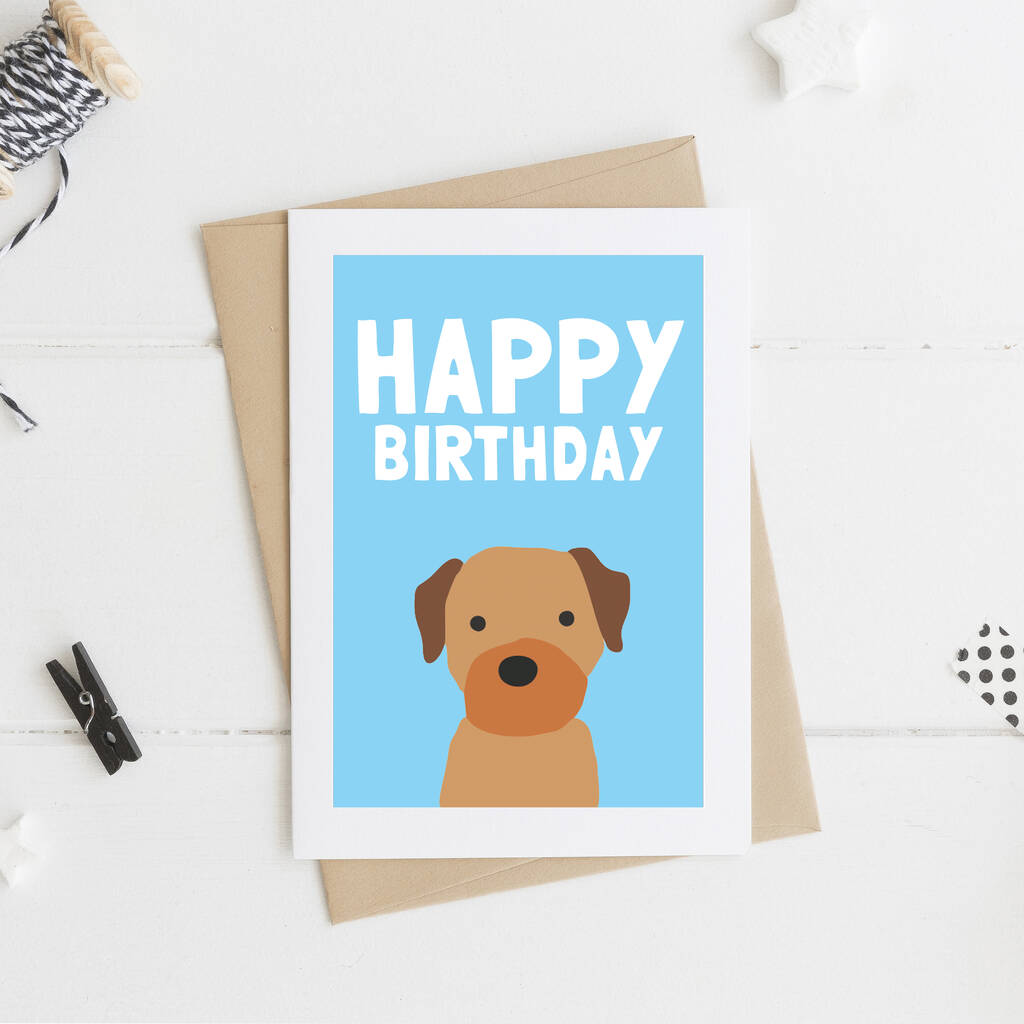 Border Terrier Birthday Card By Forever Foxed