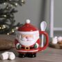 Santa Mug With Lid And Spoon, thumbnail 2 of 2