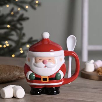 Santa Mug With Lid And Spoon, 2 of 2