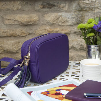 Colourful Personalised Leather Cross Body Handbag, 2 of 12