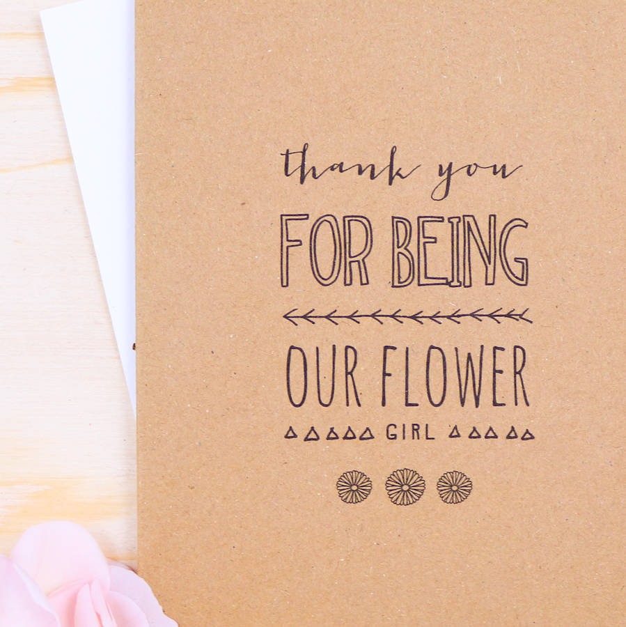 'thank you for being our flower girl' card by paper craze ...