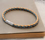 Personalised Sterling Silver Cork Bracelet Natural/Blue, thumbnail 1 of 8