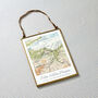 Personalised New Baby Vintage Map Stitch Heart Print, thumbnail 6 of 10
