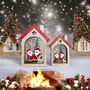 Santa’s 3D Wooden Houses, Pine Cones, Reindeer, Tabletop Decorations, thumbnail 1 of 2