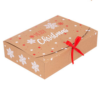 Kraft Christmas Snowflake Gift Boxes Two Pack, 4 of 8