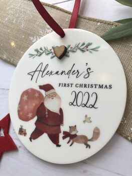 Personalised Baby First Christmas Decoration, 2 of 3