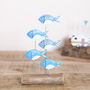 Five Fish On A Driftwood Block Decoration, thumbnail 1 of 2