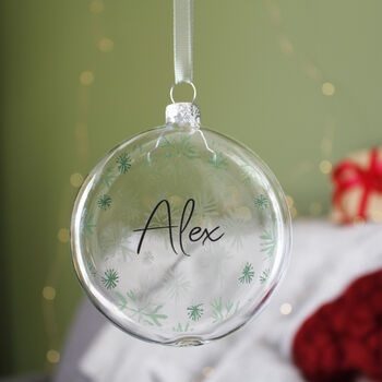 Personalised Snowflake Glass Christmas Bauble, 4 of 10