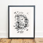 Personalised Monochrome Floral Initial Print, thumbnail 4 of 11