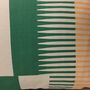 Combed Stripe Cushion, Bottle Green, Straw + Mustard, thumbnail 4 of 6